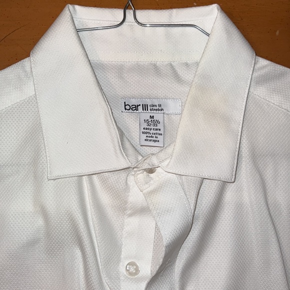 Mens white button down shirt - size medium (slim fit & stretch) - Picture 2 of 4